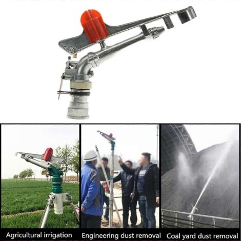 Arroseurs à impact réglables à 360° de 2 pouces pour grandes surfaces, en alliage E8N7