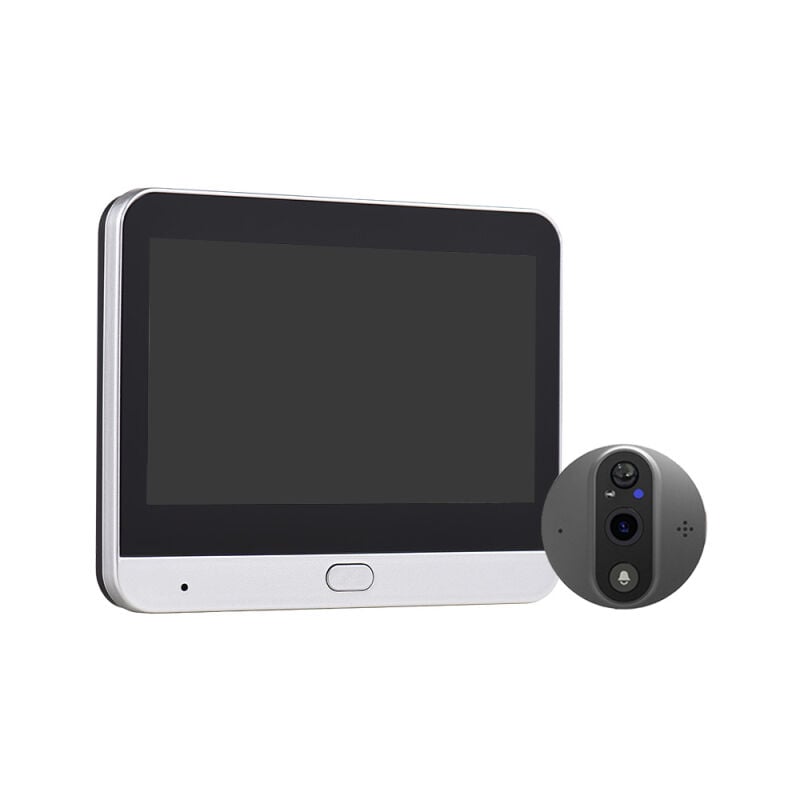 LIFCAUSAL Sonnette Vidéo WiFi 3MP pour Judas Intelligent Écran 4,3' Tactile, Appli Smart Life/Tuya, Détecteur de Mouvement PIR 1080P, Alarme et