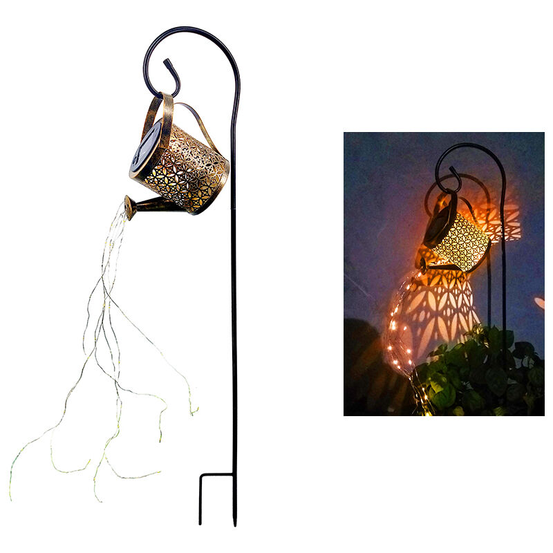 Arrosoir avec lumières, lanterne solaire étanche pour extérieur, art de jardin, guirlandes solaires, lumières de jardin, lumières décoratives en