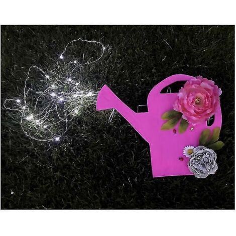 Arrosoir lumineux LED, décoration lumineuse pour la douche et le jardin, illumine votre jardin d'une douce lumière féérique - Rose