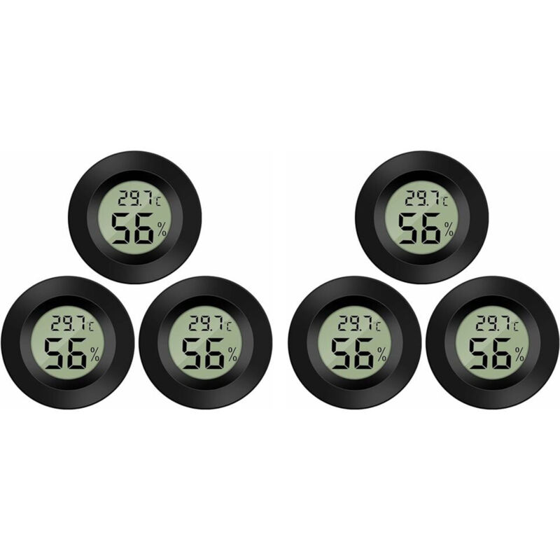 6-Pack Hygromètre Thermomètre Numérique lcd Moniteur Humidimètre Jauge pour Humidificateurs Déshumidificateurs Serre Sous-Sol Babyroom