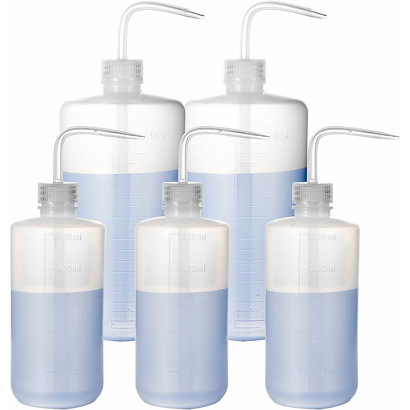 Arrosoir, paquet de 5 bouteilles d'eau, bouteille de lavage en plastique, bouteille compressible pour arrosage des plantes succulentes - 1000ML et