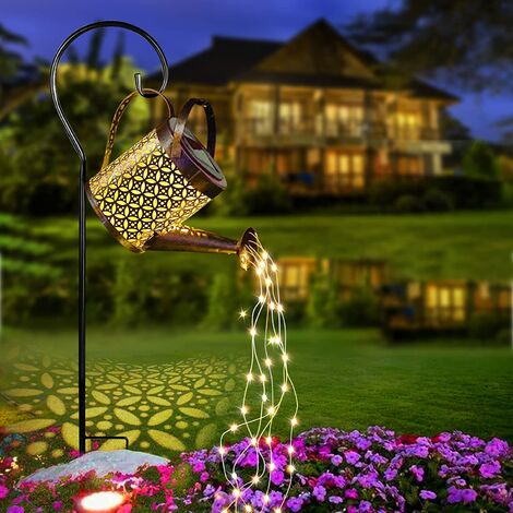 Arrosoir solaire à LED, lumière de douche de pelouse de patio d'allée de jardin, guirlande lumineuse de jardin de douche d'étoile imperméable extérieure (avec support en G)
