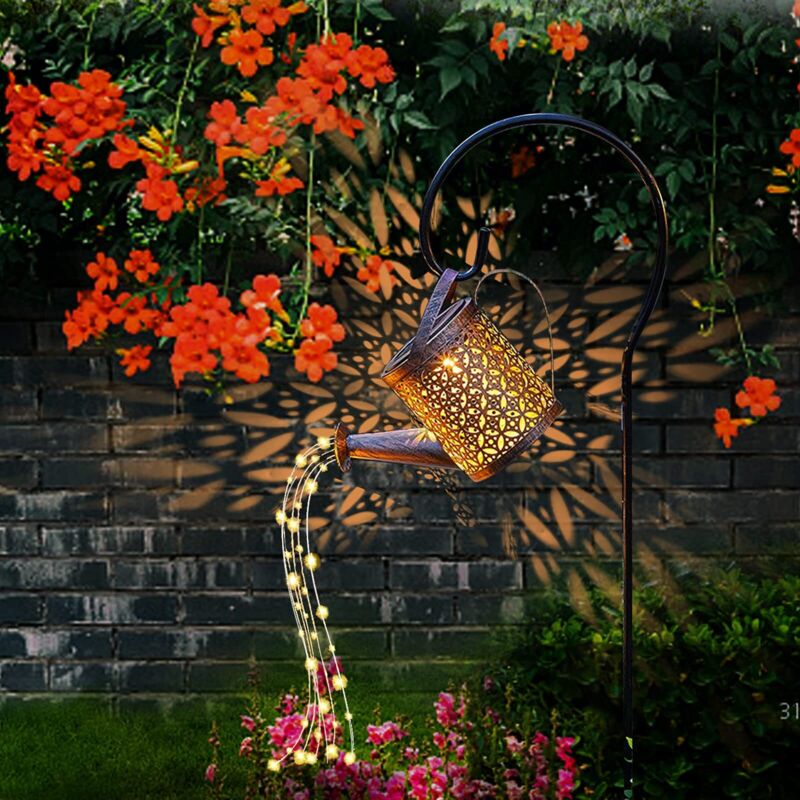 Arrosoir Solaire de Jardin,grandes lanternes solaires d'extérieur à suspendre avec étanchéité IP65, led qui coule l'eau lumières solaires décoratives