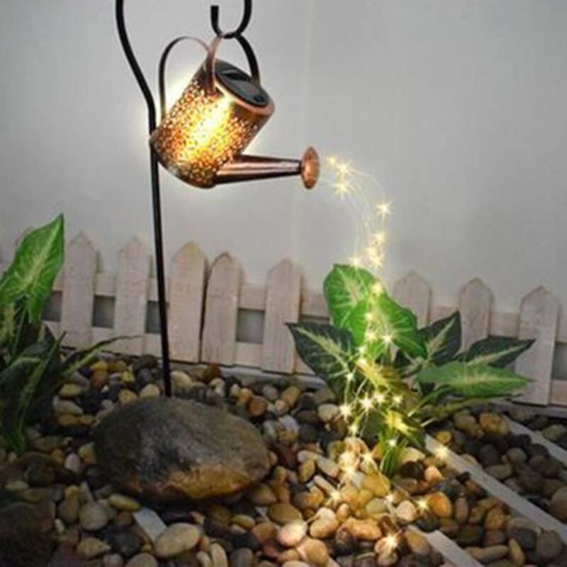 Arrosoir Solaire Lumière, Lanterne Cascade LED Extérieure Décorative, Arrosoir d'Art de Jardin, Lampe, 1.2V AA 600mAh