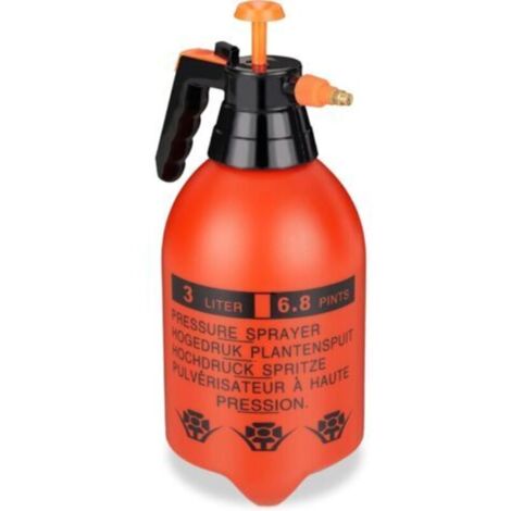 Arrosoir universel 3 L, buse réglable, pour arrosage et désherbage, pulvérisateur de jardin, orange et noir