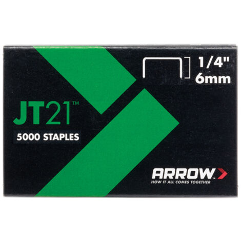 Arrow A214 JT21 T27 Staples 6mm (1/4in) (Box 5000) ARRJT2114
