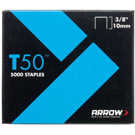 Arrow A506 T50 Staples 10mm (3/8in) (Pack 5000, 4 x 1250) ARRT5038