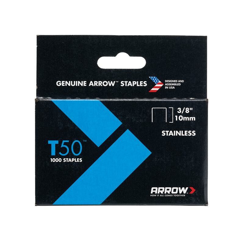 Arrow - A506SS1 T50 Staples Stainless Steel 506SS 10mm (3/8in) (Box 1000) ARRT5038SS