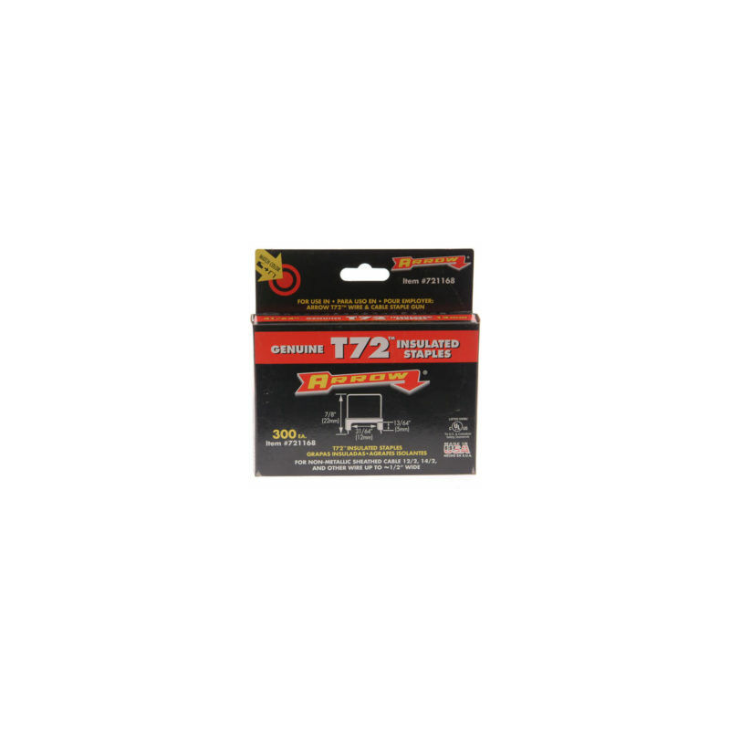 Arrow - T72HW Insulated Staples 5 x 12mm Box 300