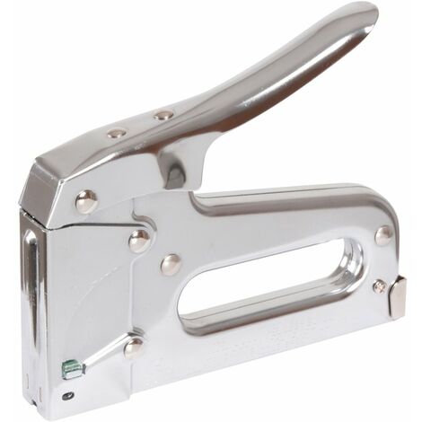 Arrow – Agrafeuse-cloueuse manuelle T50 – Acier chromé – Agrafes 6 à 14 mm – Mécanisme anti-bourrage pour bois dur