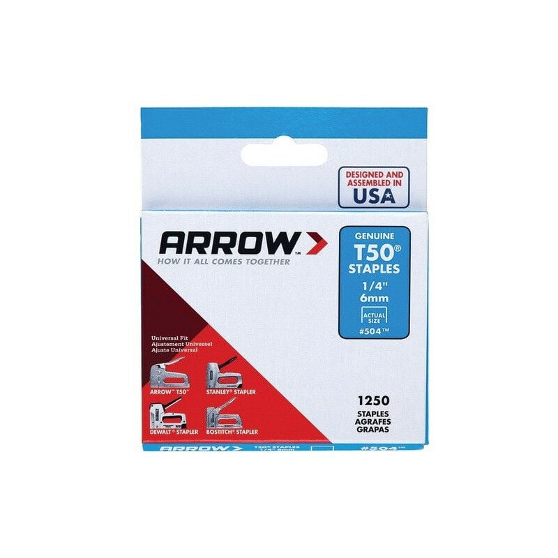 

Caja de 1000 grapas T50 de 6mm - Arrow