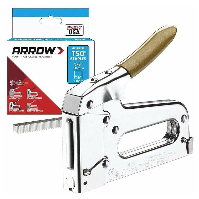 

Arrow - Clavadora grapadora manual profesional T50PBN
