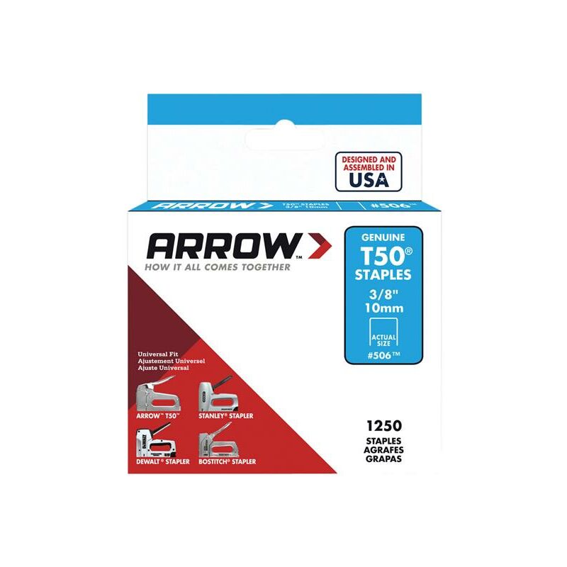 Arrow Fastening 506 Staples 3/8 - 10MM - (Box of 1250)