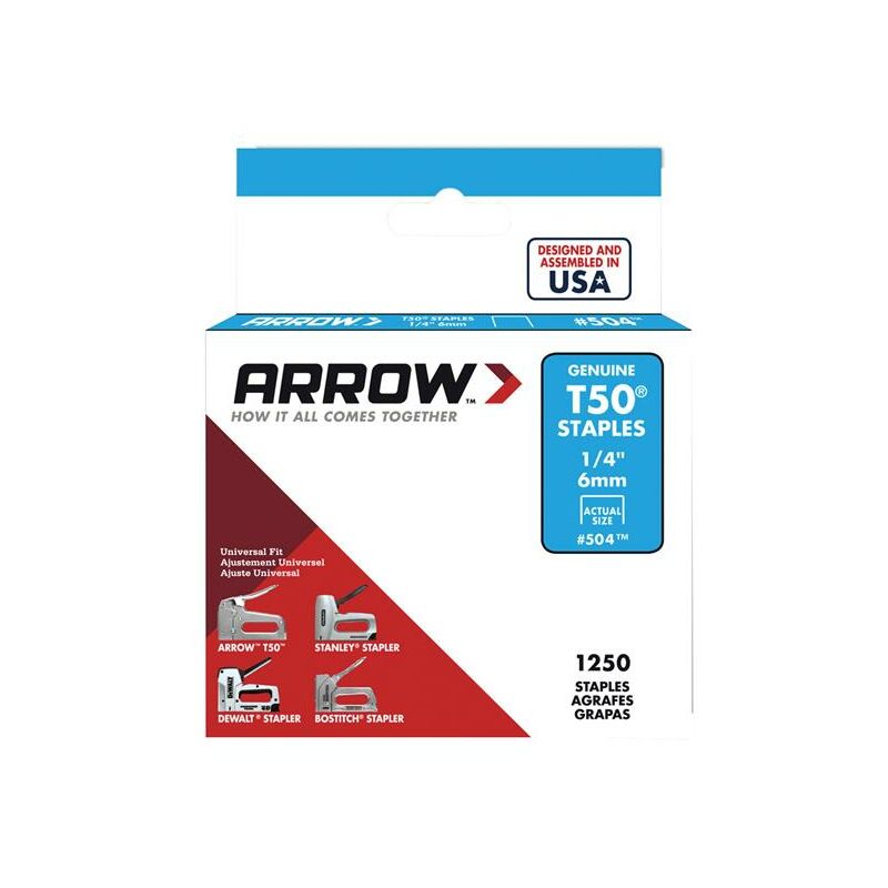 Arrow Fastening 6MM Staples 1/4 - (Box of 1250) - 50424