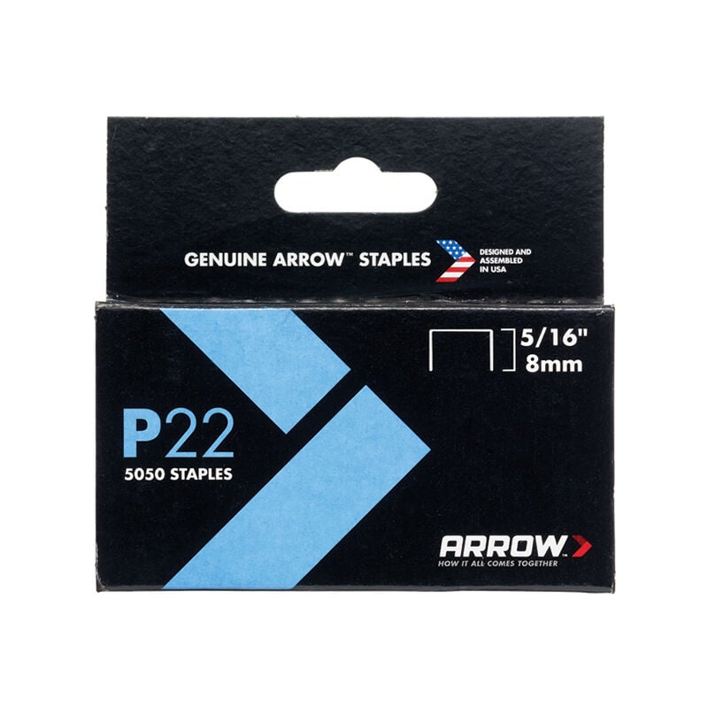 A225 P22 Staples 8mm ( 5/16in) (Box 5050) ARRP22516 - Arrow