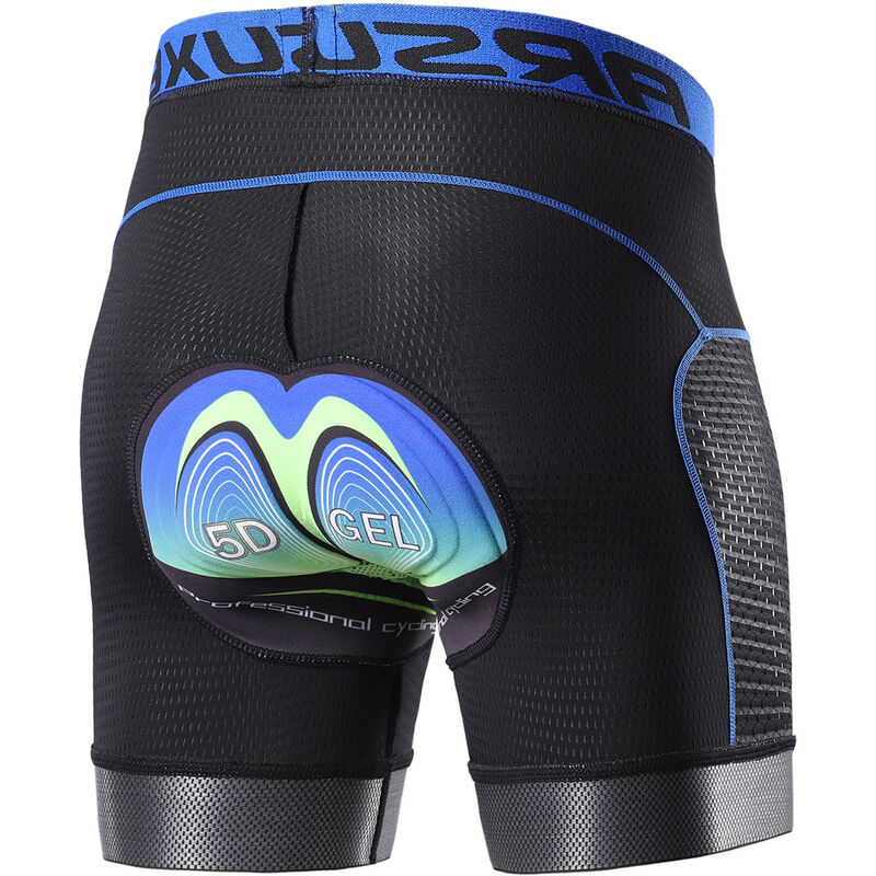 

Hombres Ropa interior de ciclismo Pantalones cortos 5D Gel acolchado de secado rapido MTB Bicicleta Pantalones cortos para montar en bicicleta,Azul,