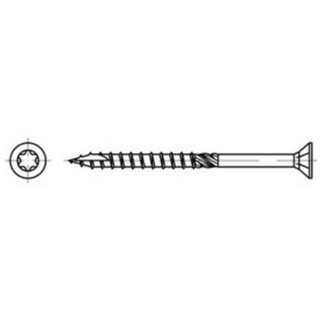 ART 89091 Holzbauschrauben CE Stahl 6 x 220/75 -T30 gal Zn gal Zn FS 100 Stk
