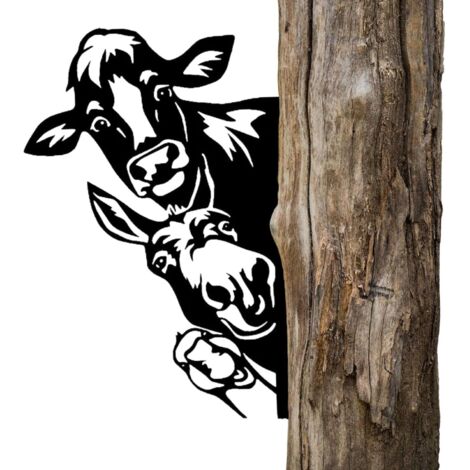 Art De Jardin en Forme d'animal, Silhouette Évidée Ornement De Clôture De Vache, Œuvre d'art Décorative pour La Décoration D'intérieur Et D'extérieur De Cour De Jardin De Ferme