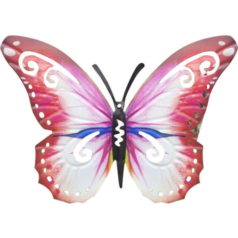Art de papillon de jardin jardin extérieur jardin arrière-cour cadeau de décoration d'animaux en métal rouge