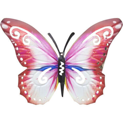 Art de papillon de jardin jardin extérieur jardin arrière-cour cadeau de décoration d'animaux en métal rouge