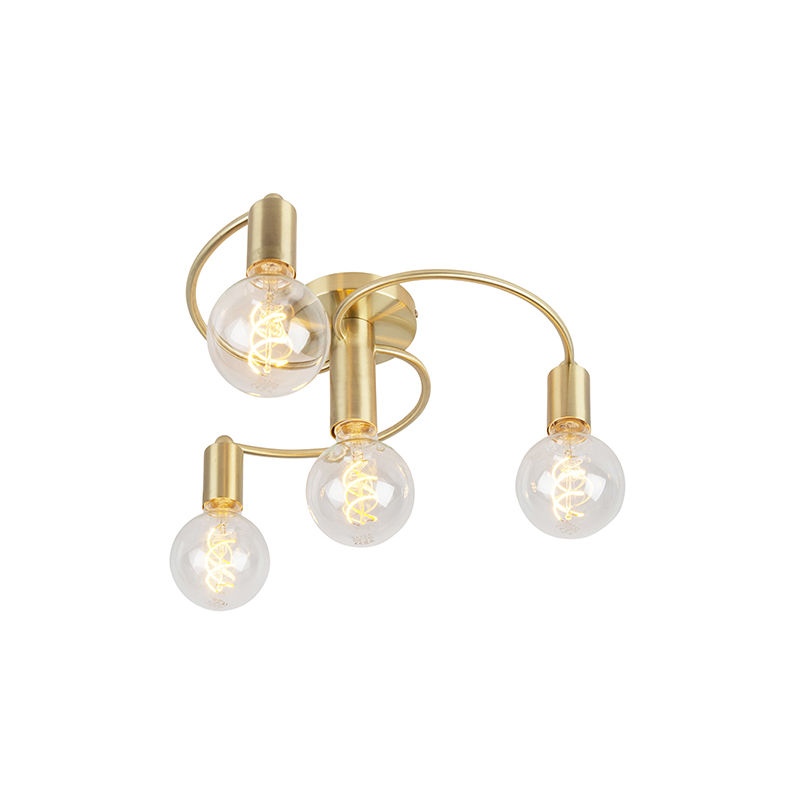 Art Deco Ceiling Light Brass 4-Light - Facile