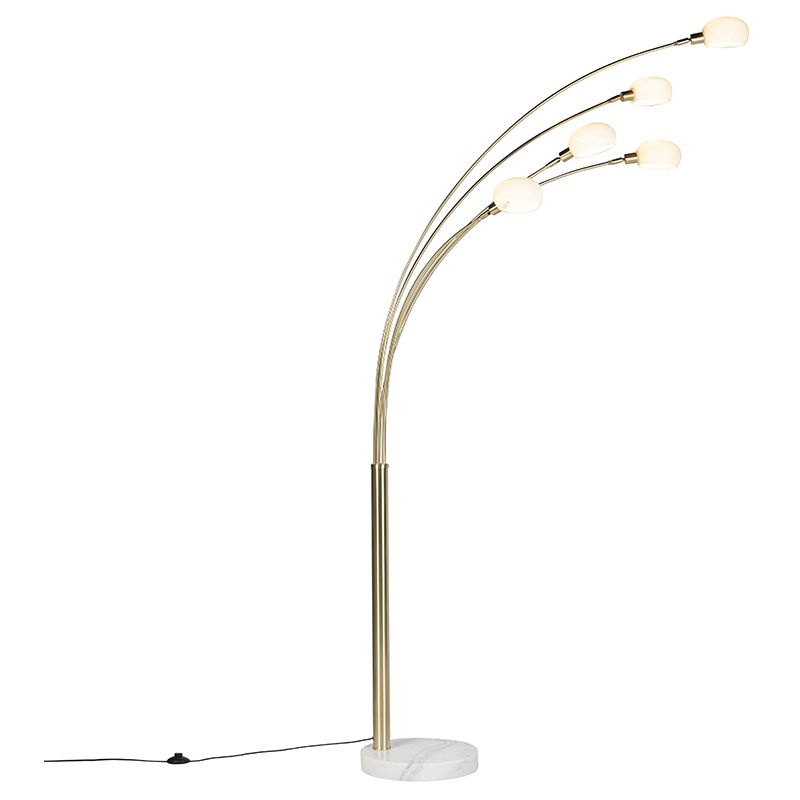 Art Deco Floor Lamp Gold 5-Light - Sixties Marmo