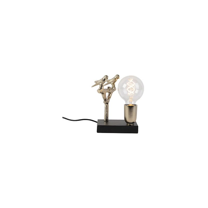 Art Deco table lamp black with gold 18.5 cm - Pajaro