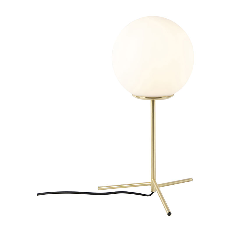 Art Deco Table Lamp 45.5cm Brass with Opal Shade - Pallon