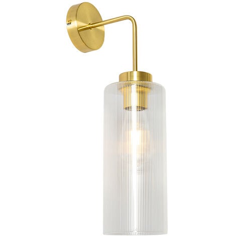 QAZQA Art Deco Wall Light Gold with Glass - Laura