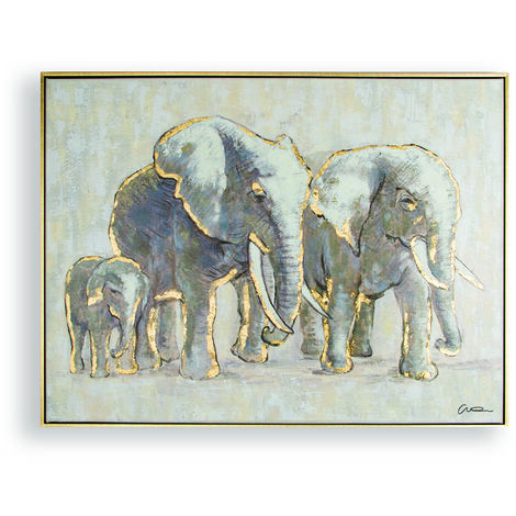 Art For The Home Metallic Elephant Family Handpainted Framed Canvas Wall Was 90 102415 - Canvas Wall Art Art For The Home Metallic Elephant Family Handpainted Framed Canvas Wall Was 90 102415 - Canvas Wall Art