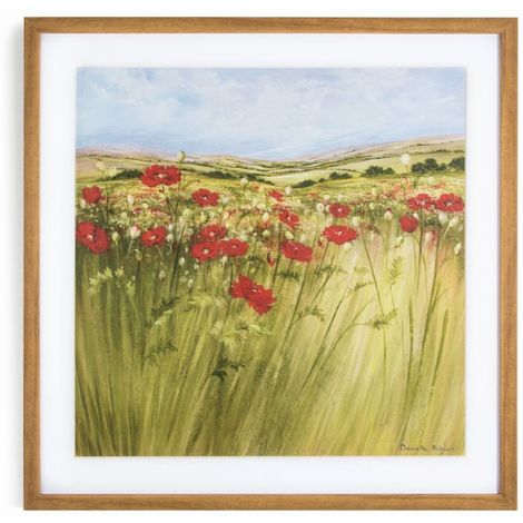 Art for the Home Poppy Meadow Framed Print (Was £40) - Green