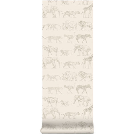Art for the Home - Vliestapete - Safari - Beige - 10mx53cm