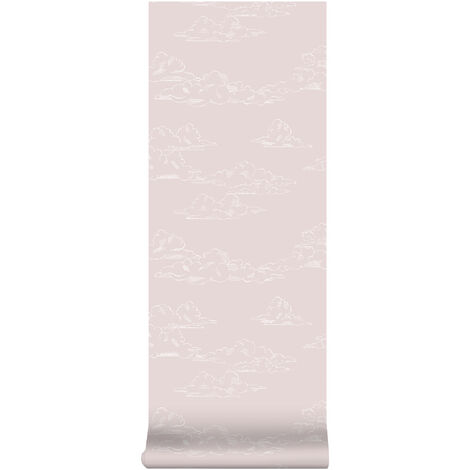 Art for the Home - Vliestapete - Vintage Wolken - Rosa  - 10mx53cm