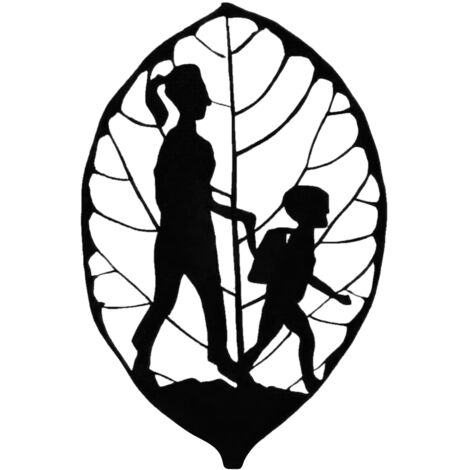 Art Metal Leaf Black Silhouette Ornaments Home Decor Handmade Figure Mother's Day Gift Modern Room Decoration
