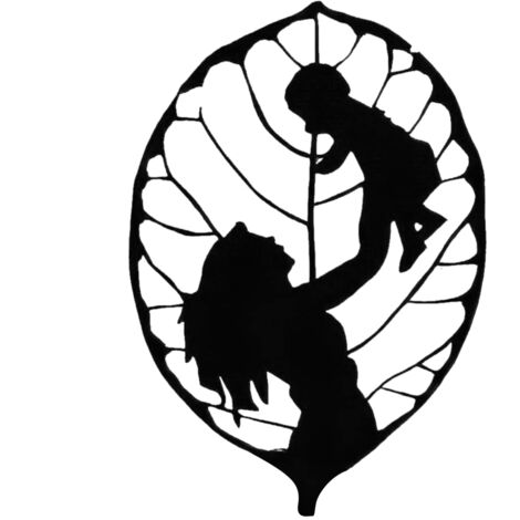 Art Metal Leaf Black Silhouette Ornaments Home Decor Handmade Figure Mother's Day Gift Modern Room Decoration