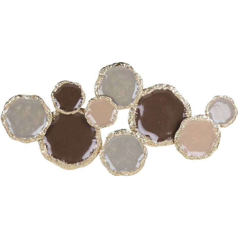 Art Mural Décoratif Moderne Suspendu Formes Rondes Abstraites en Métal Multicolore Argon