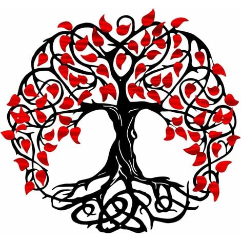 AOUGO Art Mural en Métal Arbre De La Vie Mural en Métal Signe De Famille Arbre en Métal Deco Art Mur Zen Vintage Mural Decoratif Salon Ésotérisme Et Spiritualité Décoration D'intérieur