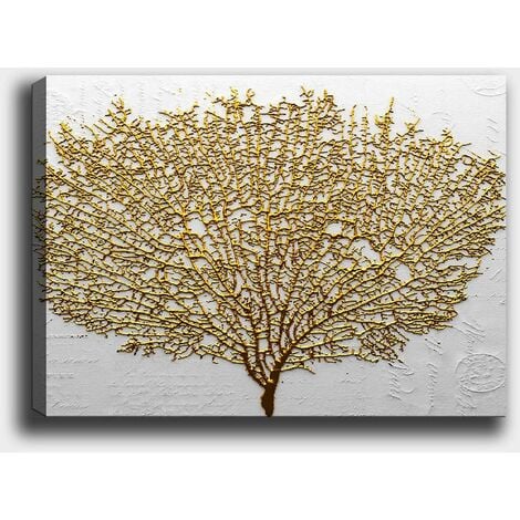 HANAH HOME Tableau Arbre doré 70 x 100 cm