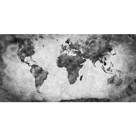 Tableau Map III - Plan - pour Salon, Chambre -Multicolore en Bois, coton, 70 x 140 x 3 cm