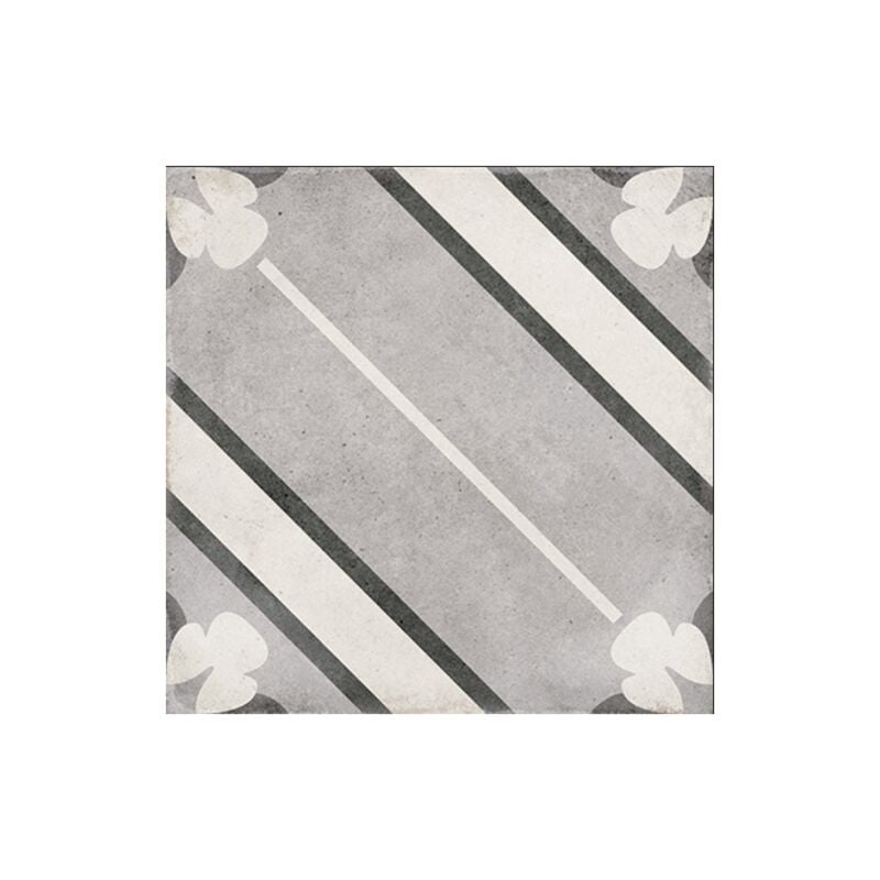 Carrelage sol / mur effet ciment motif gris 20x20 cm ART NOUVEAU INSPIRE GREY(vendu par boite de 1m2)