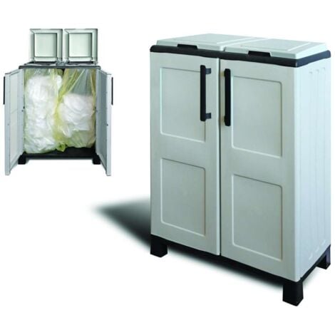Art Plast Armadio per Raccolta Differenziata - Grigio - 68x37x90 cm