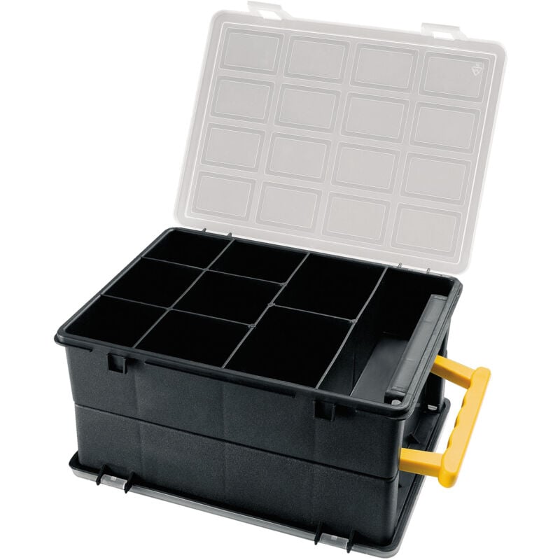 Porte-documents double organisateur 18 compartiments 242x188x120 mm.