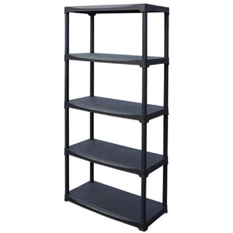 Art Plast - Étagère en plastique, noir, 800x400x h 1760 mm.