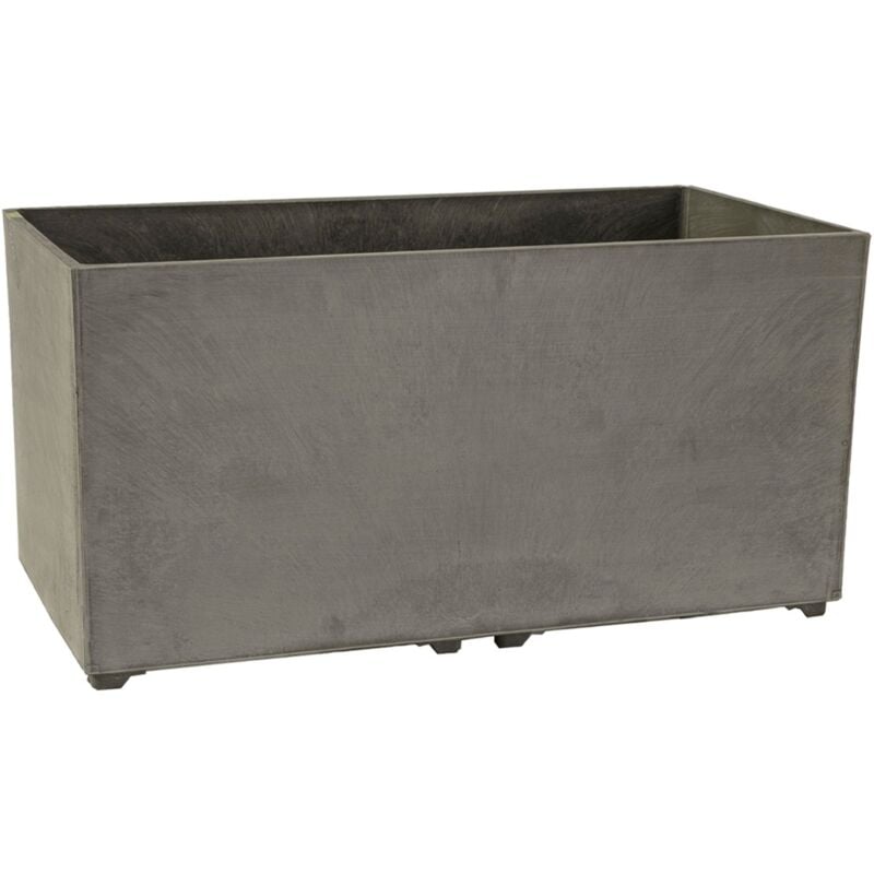 Jardinière Extérieure Grise Anthracite 100L 80x40cm - Pot de Fleurs Rectangulaire en Plastique Recyclé - Design Italien ARTPLAST