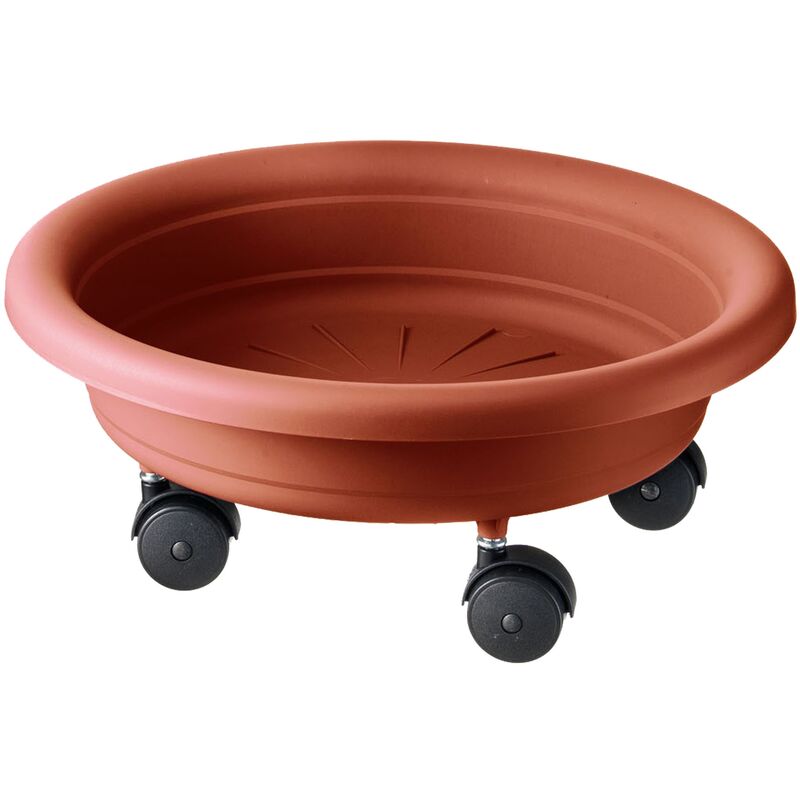 Artplast - Soucoupe pour pot de fleurs avec roues pour un déplacement facile ø 33 cm terre cuite - Gris