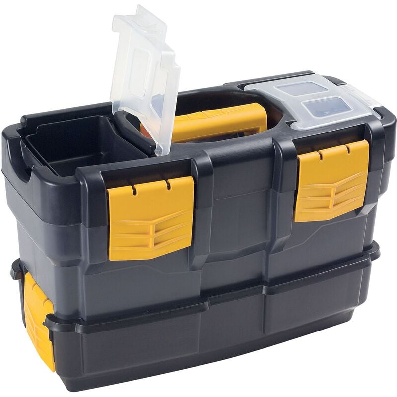 Artplast - Boîte à outils double L350xP170xH230 mm, avec 2 organiseurs + plateau + compartiment pour outils électriques