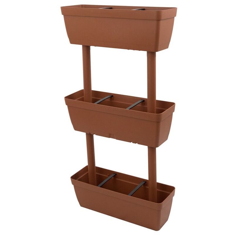 Pot en plastique vertical 3 niveaux - Terre cuite