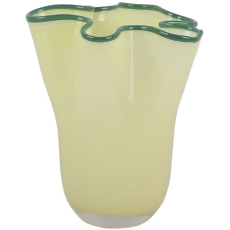 Art-pol Ruffles Medium Vase vert en verre décoratif