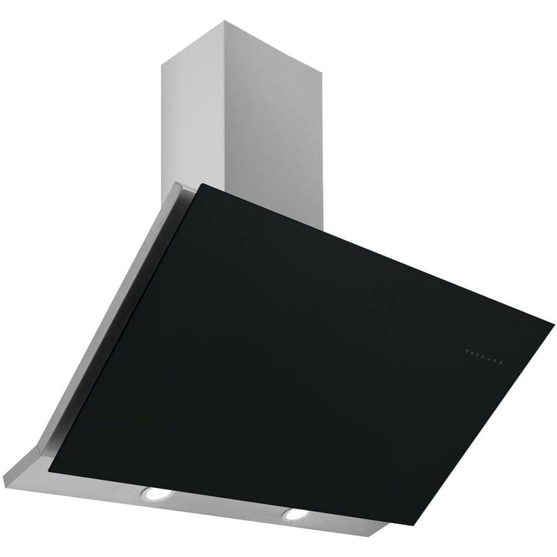 ART28360 90cm Nero Linear Angled Glass Cooker Hood - Designair